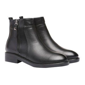 ZALORA Faux Leather Edgy Chelsea Studded Boots